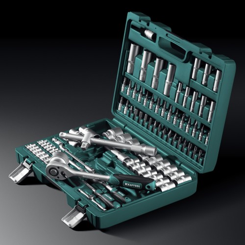 KRAFTOOL X-Drive 94, 94 предм., (1/2″+1/4″), универсальный набор инструмента (27883-H95)