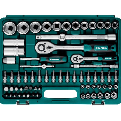 KRAFTOOL X-Drive 82, 82 предм., (1/2″+1/4″), универсальный набор инструмента (27887-H82)