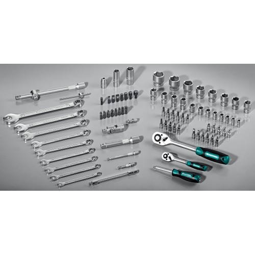 KRAFTOOL X-Drive 82, 82 предм., (1/2″+1/4″), универсальный набор инструмента (27887-H82)