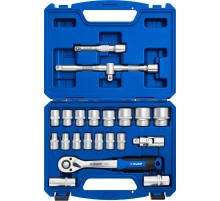 ЗУБР А-22, 22 предм., (1/2″), универсальный набор инструмента, Профессионал (27632-H22)