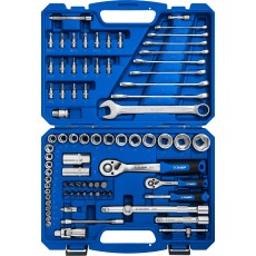 ЗУБР А-82, 82 предм.,(1/2″ + 1/4″), универсальный набор инструмента, Профессионал (27635-H82)