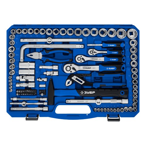 ЗУБР Универсал-142, 142 предм., (1/2″+ 3/8″+ 1/4″), универсальный набор инструмента, Профессионал (27670-H142)