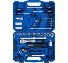 ЗУБР Универсал-63, 63 предм., (1/2″+ 1/4″), универсальный набор инструмента, Профессионал (27670-H58)