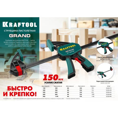 KRAFTOOL 150 х 85 мм, пистолетная струбцина (32226-15)