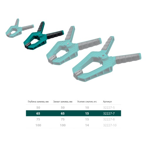 KRAFTOOL SC-7, 65 х 65 мм, пружинная струбцина (32227-7)