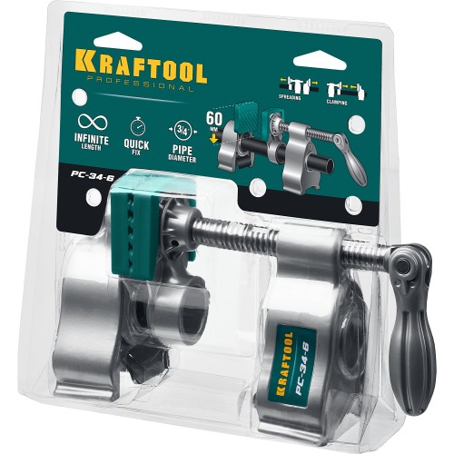 KRAFTOOL PC-34-6, 3/4″, трубная струбцина (32301-1)