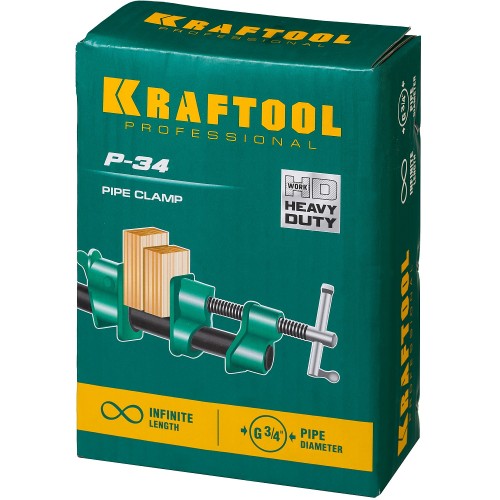 KRAFTOOL PC-34, 3/4″, трубная струбцина (32302-1)