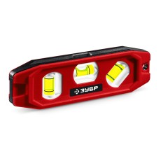 ЗУБР КОМПАКТ-3, 150 мм, пластиковый корпус, компактный магнитный уровень (3452)