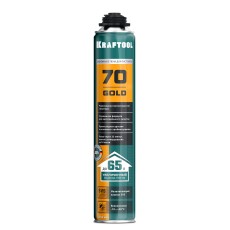KRAFTOOL GOLD 65, 850 мл, выход до 65 л, мелкопористая, пистолетная всесезонная, SVS, не залипающий клапан, монтажная пена (41194)