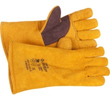 ЗУБР ЭКСПЕРТ утепленные 350 мм, XL (10), спилковые, для сварки и тяжелых механических работ, термостойкие краги, Профессионал (11335-XL)