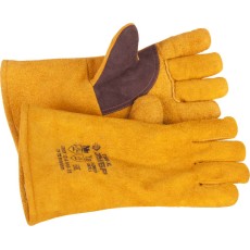 ЗУБР ЭКСПЕРТ утепленные 350 мм, XL (10), спилковые, для сварки и тяжелых механических работ, термостойкие краги, Профессионал (11335-XL)