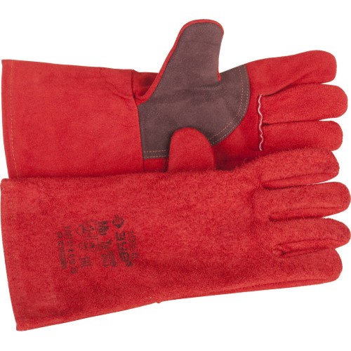 ЗУБР ЭКСПЕРТ 350 мм, XL (10), с подкладкой, спилковые, для сварки и тяжелых механических работ, термостойкие краги, Профессионал (11334-XL)