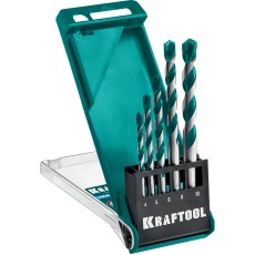 KRAFTOOL Keramo, 5 шт: 4-5-6-8-10 мм набор сверл по керамограниту с твердосплавной пластиной (29175-H5)