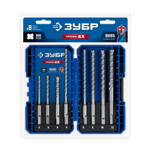 ЗУБР ПРОФИ-4Х 8шт набор №2, буры SDS-plus (29313-H8-2)