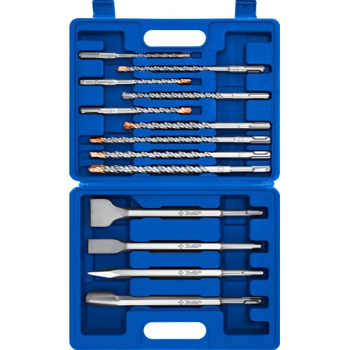 ЗУБР БУРАН, 13 шт, 250 мм, SDS-plus, набор зубил, Профессионал (29360-H13)