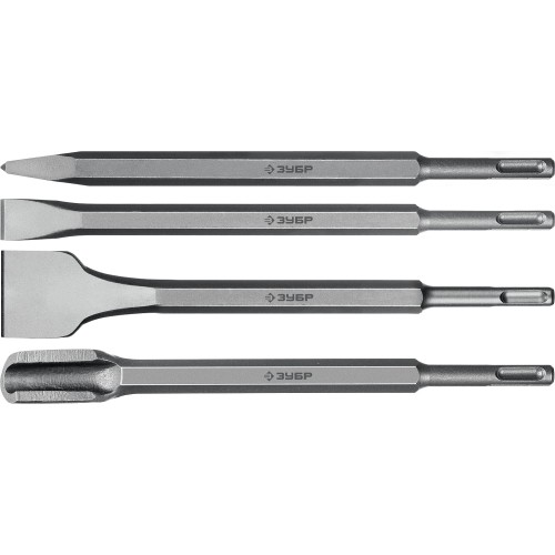 ЗУБР БУРАН, 4 шт, 250 мм, SDS-plus, набор зубил, Профессионал (29360-H4)