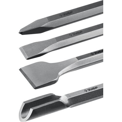 ЗУБР БУРАН, 4 шт, 250 мм, SDS-plus, набор зубил, Профессионал (29360-H4)