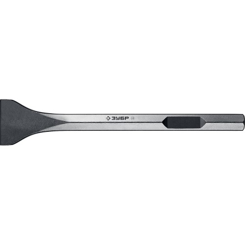 ЗУБР БУРАН, 80 х 400 мм, HEX 28, плоское изогнутое зубило, Профессионал (29372-80-400)