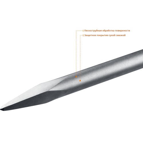 ЗУБР БУРАН, 600 мм, HEX 30, пикообразное зубило (29375-00-600)