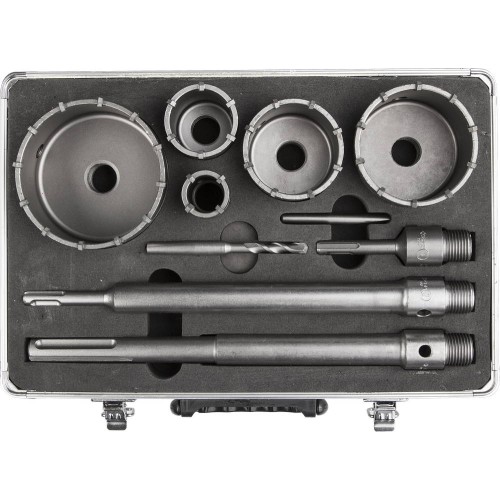 ЗУБР d 33, 68 мм, Alu кейс, набор коронок по бетону с оснасткой, Профессионал (29185-H2-10)