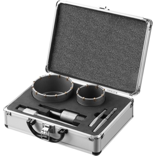 ЗУБР d 68, 100 мм, Alu кейс, набор коронок по бетону с оснасткой, Профессионал (29185-H2-2)