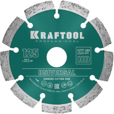KRAFTOOL LASER-UNIVERSAL 125 мм (22.2 мм, 10х2.4мм), алмазный диск (36680-125)