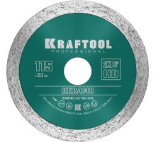 KRAFTOOL KERAMO, 115 мм, (22.2 мм, 10 х 1.6 мм), сплошной алмазный диск (36684-115)