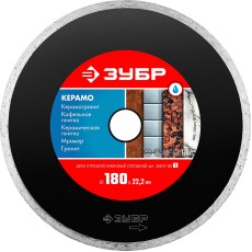 ЗУБР Керамо-22, d 180 мм, (22.2 мм, 5 х 2.2 мм), сплошной алмазный диск (36615-180)