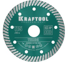 KRAFTOOL Turbo, 115 мм, (22.2 мм, 10 х 2.2 мм), сегментированный алмазный диск (36682-115)