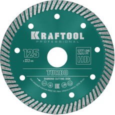 KRAFTOOL Turbo, 125 мм, (22.2 мм, 10 х 2.4 мм), сегментированный алмазный диск (36682-125)