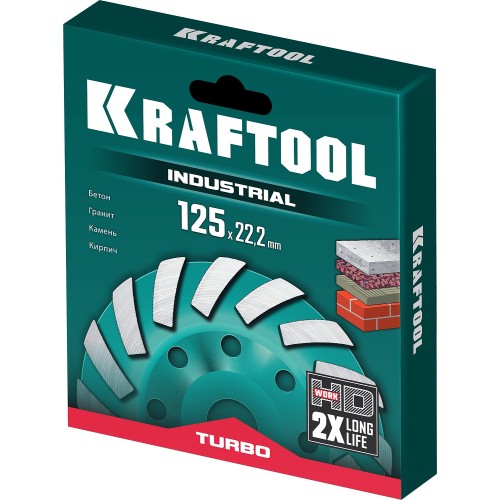 KRAFTOOL Turbo ᴓ125 мм алмазная чашка, INDUSTRIAL (33368-125)