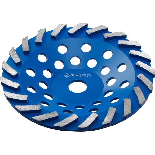 ЗУБР Турбо, d 180 мм, сегментная алмазная шлифовальная чашка, Профессионал (33370-180)