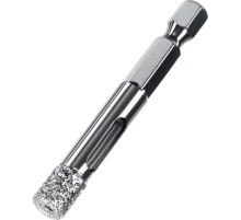 ЗУБР АВК, d 8 мм, (HEX 1/4″, 15 мм кромка), вакуумное алмазное трубчатое сверло, Профессионал (29865-08)