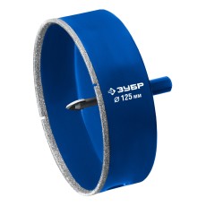 ЗУБР АГК d 125 мм (центр. сверло, трехгр. хвост, Р60), Алмазная коронка, Профессионал (29850-125)