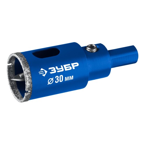 ЗУБР АГК d 30 мм (центр. сверло, трехгр. хвост, Р60), Алмазная коронка, Профессионал (29850-30)
