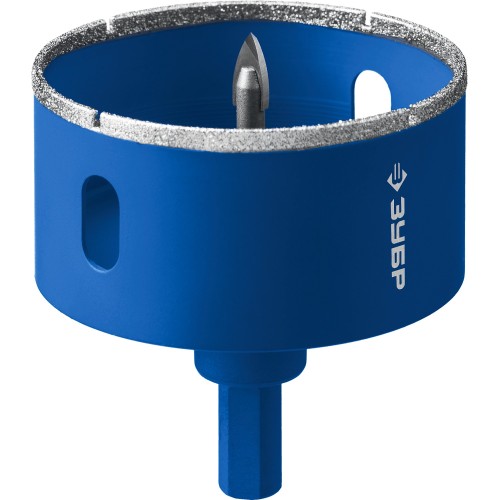 ЗУБР АГК, d 73 мм, (центр. сверло, трехгр. хвост, Р60), алмазная коронка, Профессионал (29850-73)