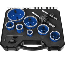 ЗУБР 7 шт, (d 20/25/32/35/40/50/68 мм), набор алмазных коронок с оснасткой, Профессионал (29870-H7)