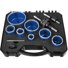 ЗУБР 7 шт, (d 20/25/32/35/40/50/68 мм), набор алмазных коронок с оснасткой, Профессионал (29870-H7)