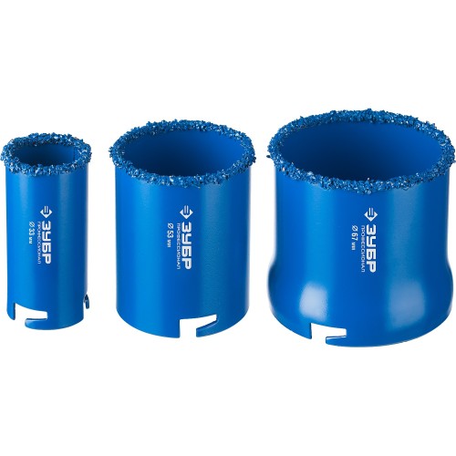 ЗУБР 5 шт, d 33, 53, 67 мм, карбид вольфрама, набор кольцевых коронок, Профессионал (33350-H5)