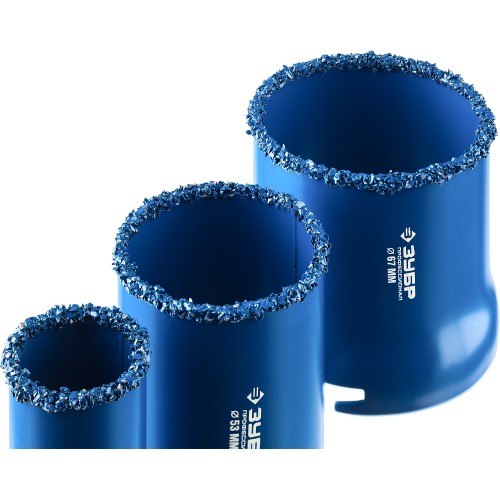 ЗУБР 5 шт, d 33, 53, 67 мм, карбид вольфрама, набор кольцевых коронок, Профессионал (33350-H5)