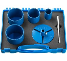 ЗУБР 6 шт, 33, 53, 67, 73 мм, карбид вольфрама, набор кольцевых коронок, Профессионал (33350-H6)