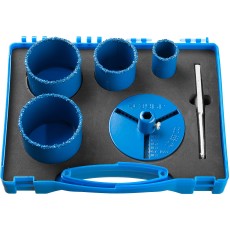 ЗУБР 6 шт, 33, 53, 67, 73 мм, карбид вольфрама, набор кольцевых коронок, Профессионал (33350-H6)