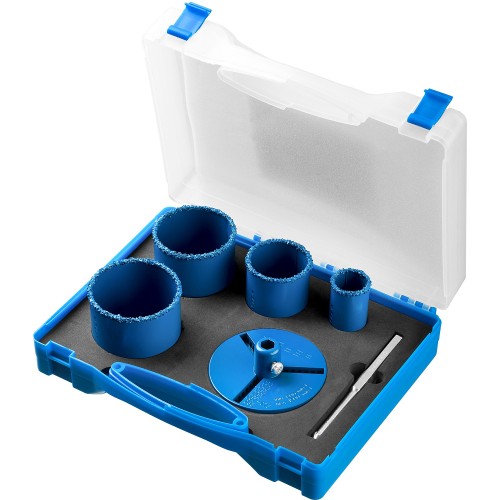 ЗУБР 6 шт, 33, 53, 67, 73 мм, карбид вольфрама, набор кольцевых коронок, Профессионал (33350-H6)