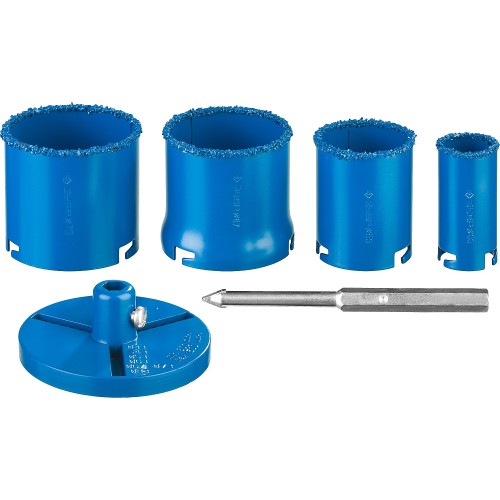 ЗУБР 6 шт, 33, 53, 67, 73 мм, карбид вольфрама, набор кольцевых коронок, Профессионал (33350-H6)