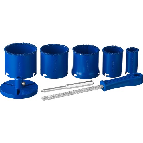 ЗУБР 8 шт, d 33, 53, 67, 73, 83 мм, карбид-вольфрамовое нанесение, набор кольцевых коронок, Профессионал (33350-H8)