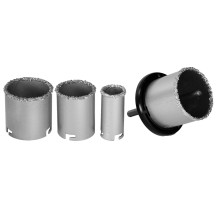 KRAFTOOL 4 шт, d 33, 53, 67, 73 мм, L 55 мм, карбид-вольфрамовая крошка, набор кольцевых коронок (3340)