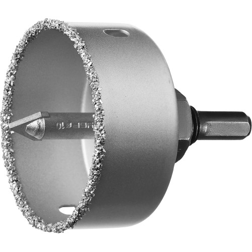 ЗУБР 64 мм, L 25 мм, карбид вольфрама, коронка-чашка с державкой и сверлом, Профессионал (33360-064)