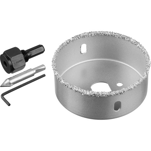 ЗУБР 76 мм, L 25 мм, карбид вольфрама, коронка-чашка, Профессионал (33360-076)