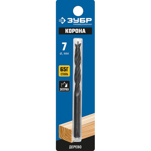 ЗУБР d 7 x 105/60 мм, М-образная заточка, спиральное сверло по дереву, Профессионал (29421-105-07)