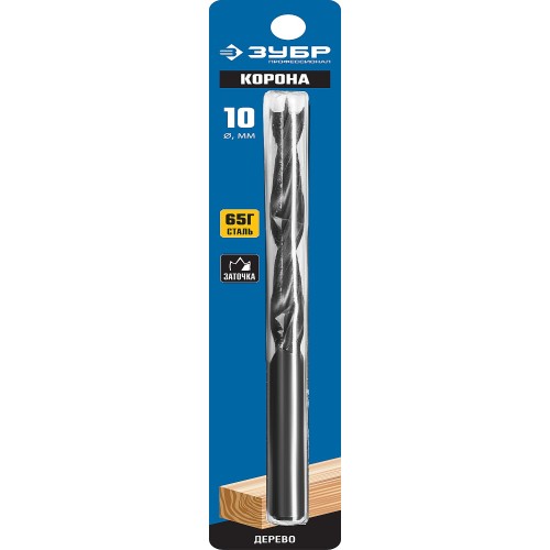 ЗУБР d 10 x 120/75 мм, М-образная заточка, спиральное сверло по дереву, Профессионал (29421-120-10)